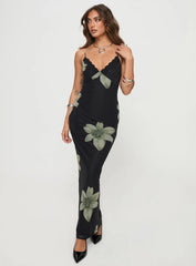 Stardrop Maxi Dress Black Floral