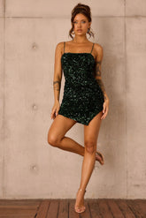 Jazzy Sequin Dress - Forest Green