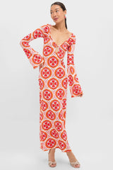 Pink Retro Radiance Diana Bell Maxi Dress