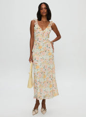 On A Wave Frill Detail Maxi Dress Multi