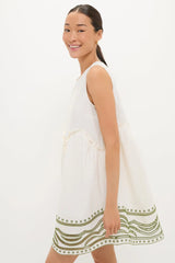 Sage Wave Cotton Joyce Mini Dress
