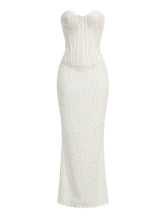 White Lace Sweetheart Corset Mermaid Dress