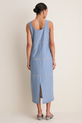 Maison Blue Eyelet Violette Column Dress