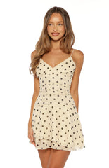 Hadleigh Cream Polka Dot Mini Dress