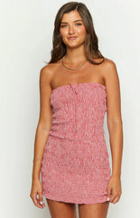 Kari Red Strapless Mini Dress