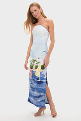Nautical Print Ava Bustier Maxi Dress
