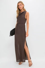 Chocolate Serine Maxi Dress