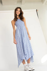 Floral Smocked Hanky Hem Dress