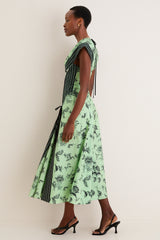Sage Push Me to the Edge Midi Dress