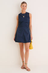 Navy Cotton Alisa Dress