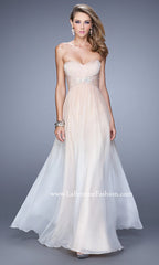 La Femme Strapless A-Line Prom Dress with Beads