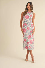 Charlotte Floral Sequin Midi Dress