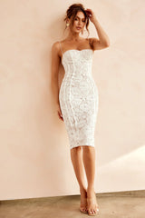 Styling Melody Lace Midi Dress - White