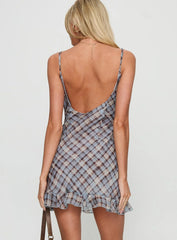 Milada Frill Hem Mini Dress Blue Multi