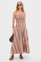 Mustard Agua Stripe Annikekn Maxi Dress