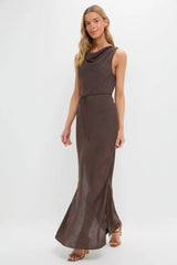 Chocolate Serine Maxi Dress